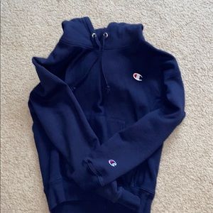 Womens Champion Reverse Weave Hoodie Blue XS